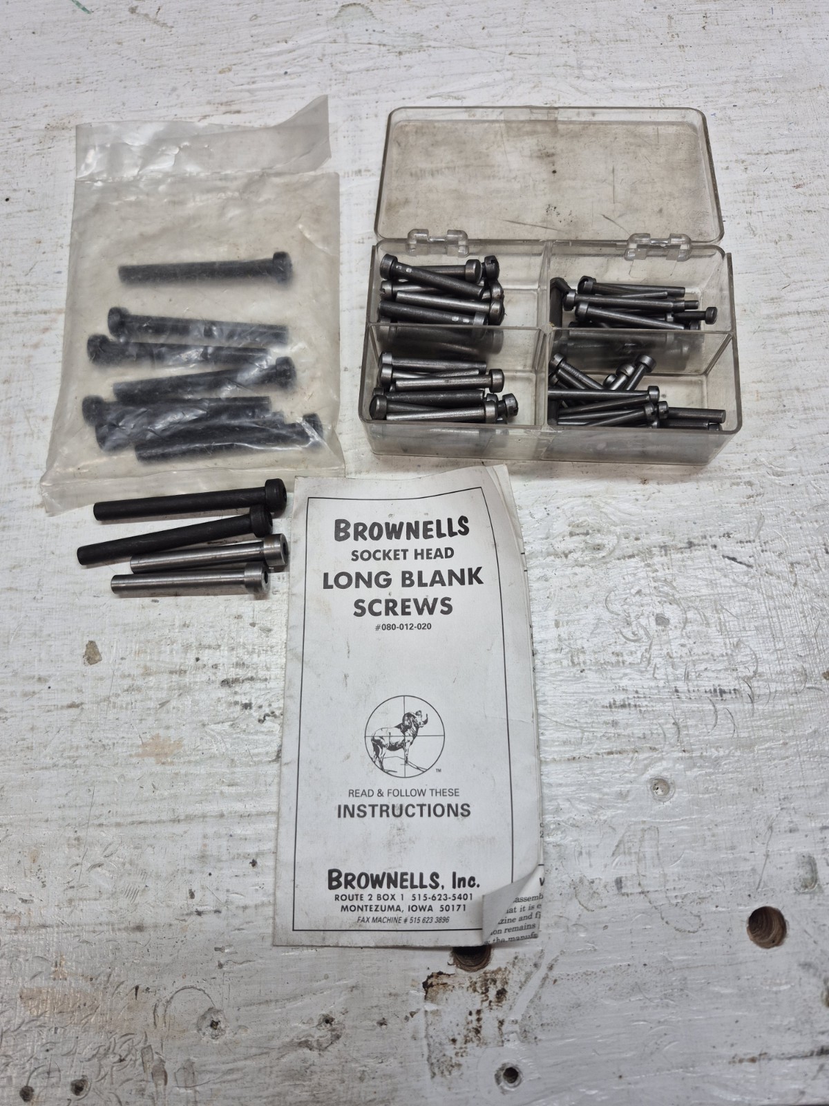 Brownells Blank Screws Long & Short Scoket And Slotted Heads. Gunsmith Tool And