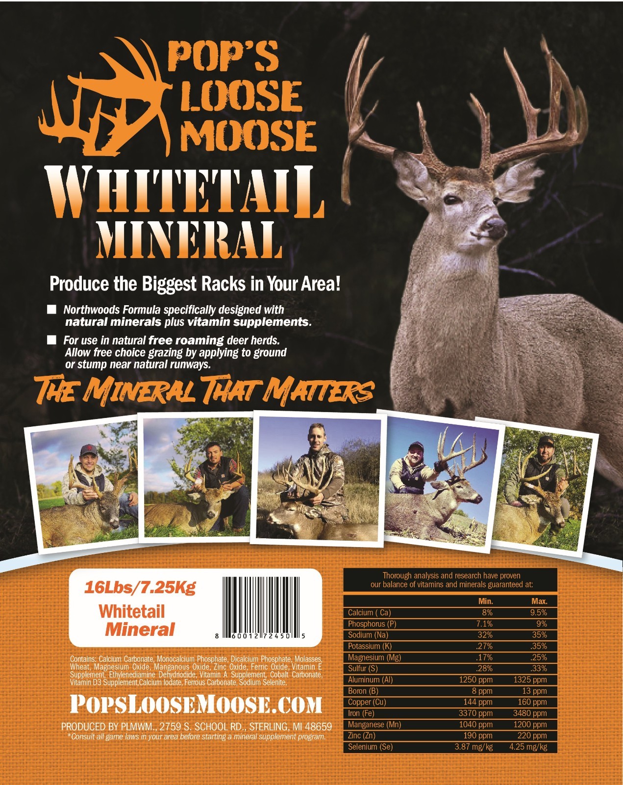 Pop's Loose Moose Deer Mineral Attractant for Bucks & Does 16lb