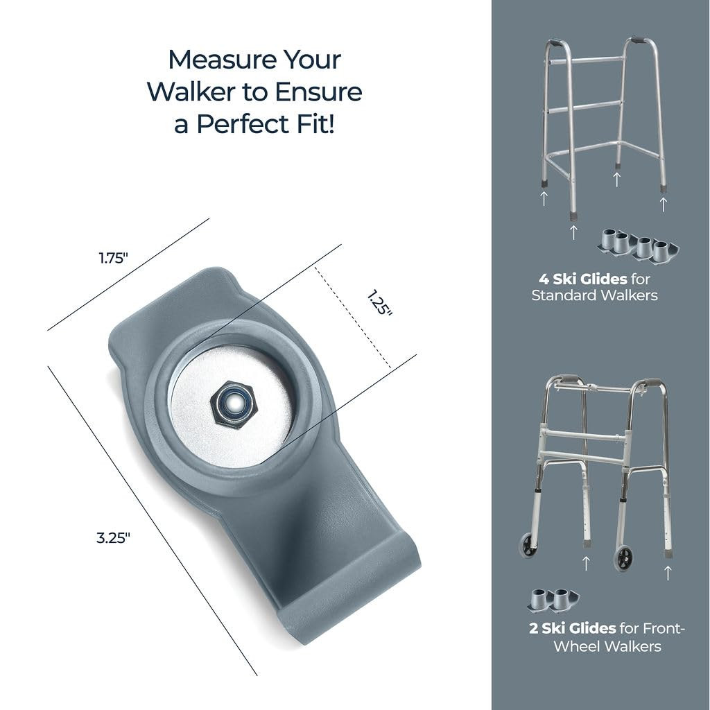 Walker Skis Glides for Folding Walkers 4 Pack Walker Accessories Walker Glides