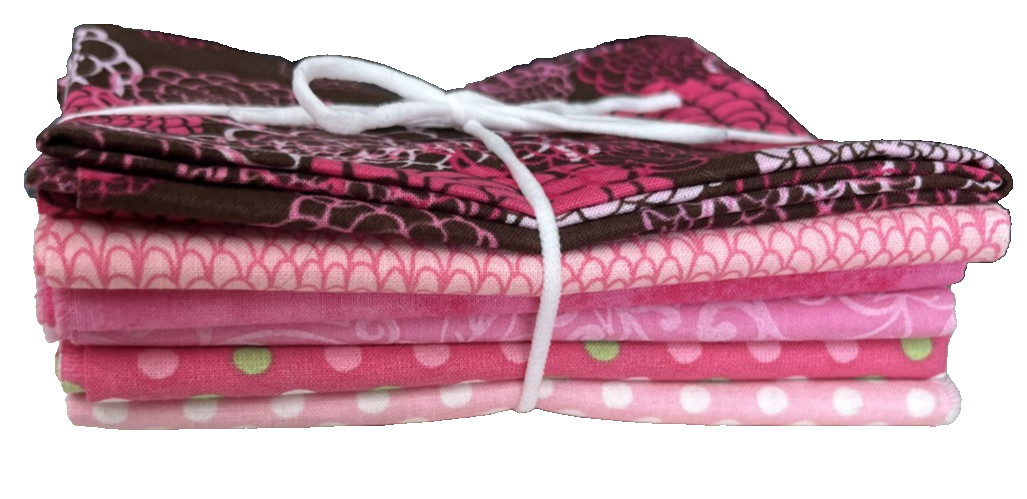 6 Pinks Fat Quarters Fabric 17.75-to 18 "x 21" quilting sewing crafts
