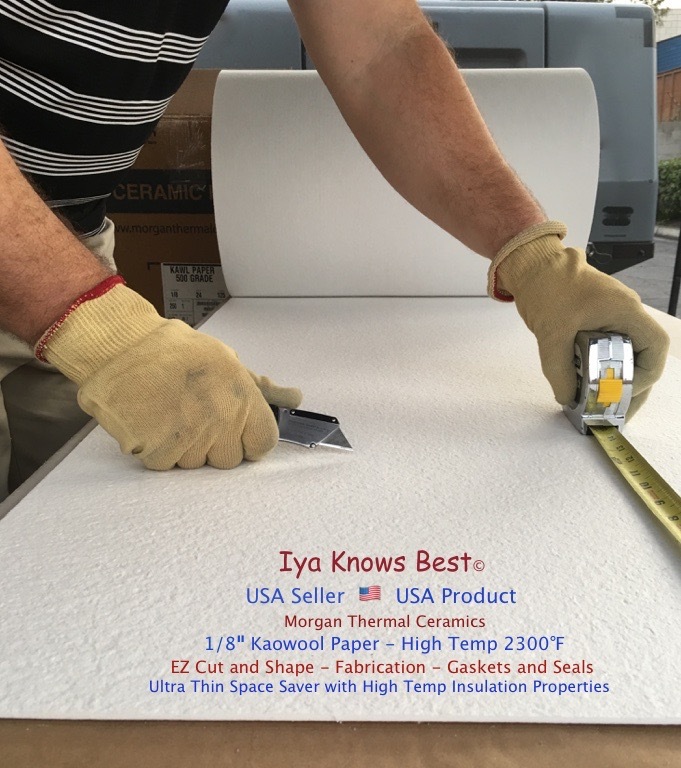 1/8" Kaowool 6" x 24" Ceramic Fiber Paper KAWL 500 Grade 2300F Thermal Ceramics