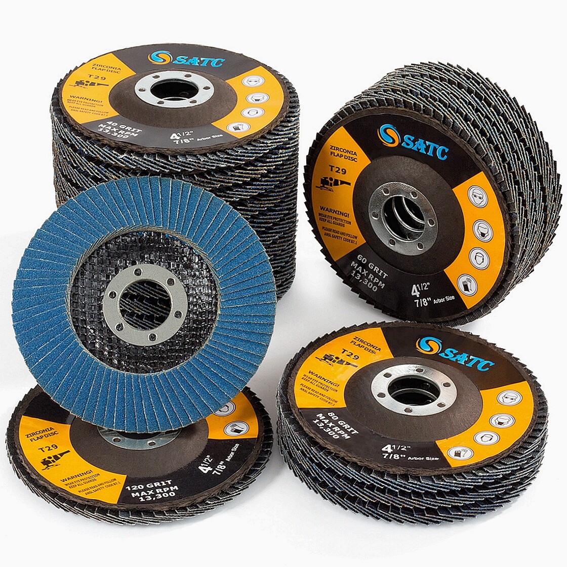40 60 80 120 Grit 4.5 in Zirconia Flap Grinding Discs T29 4-1/2" Sanding Wheel