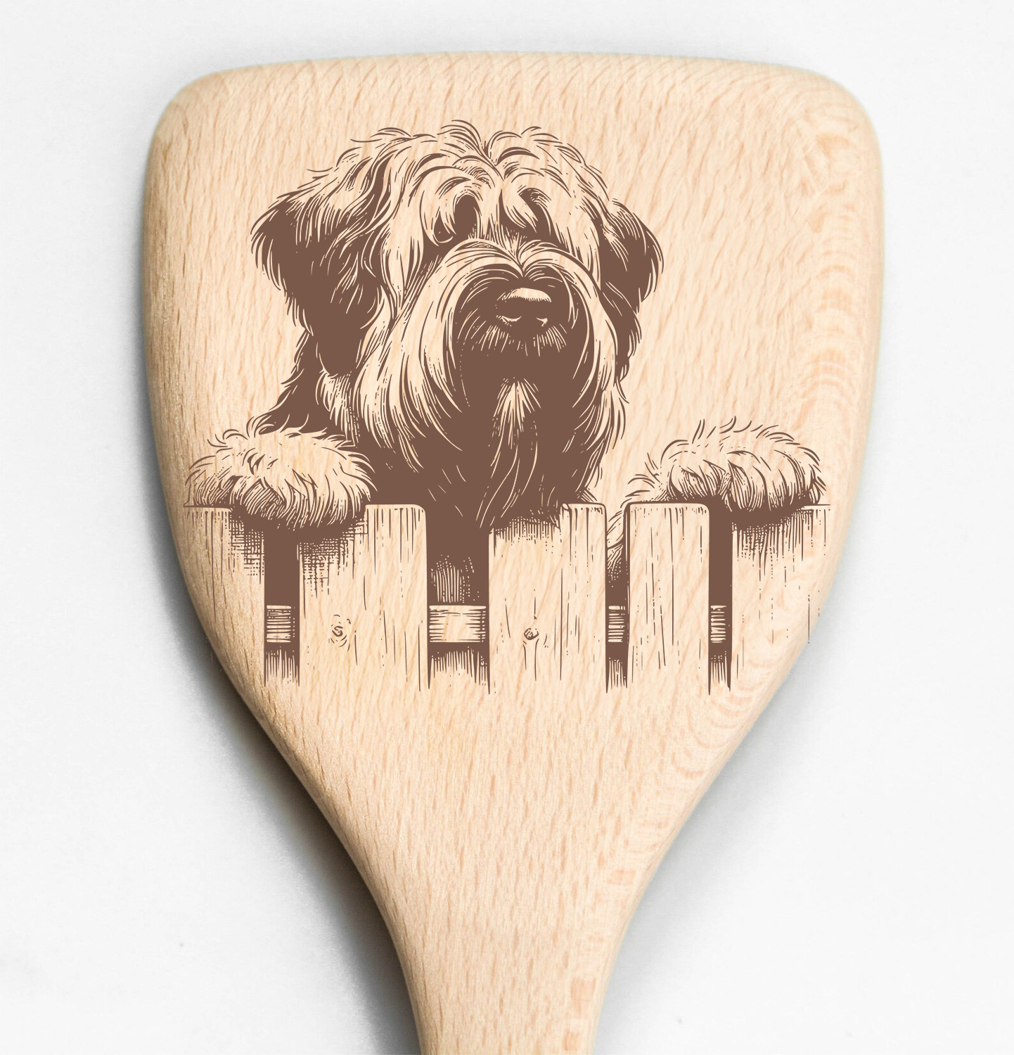 Briard Berger de Brie Laser Engraved Dog Spatula Turner Shovel Long Handle