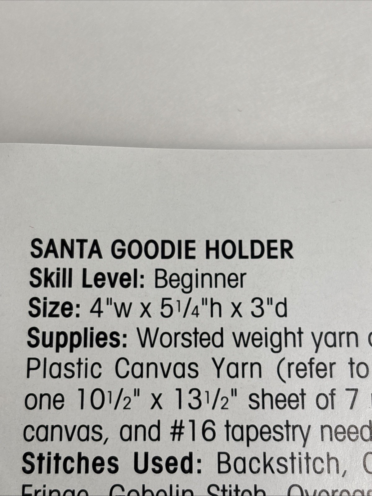 Goddie Santa Treat Holder Plastic Canvas Pattern Pages From Book