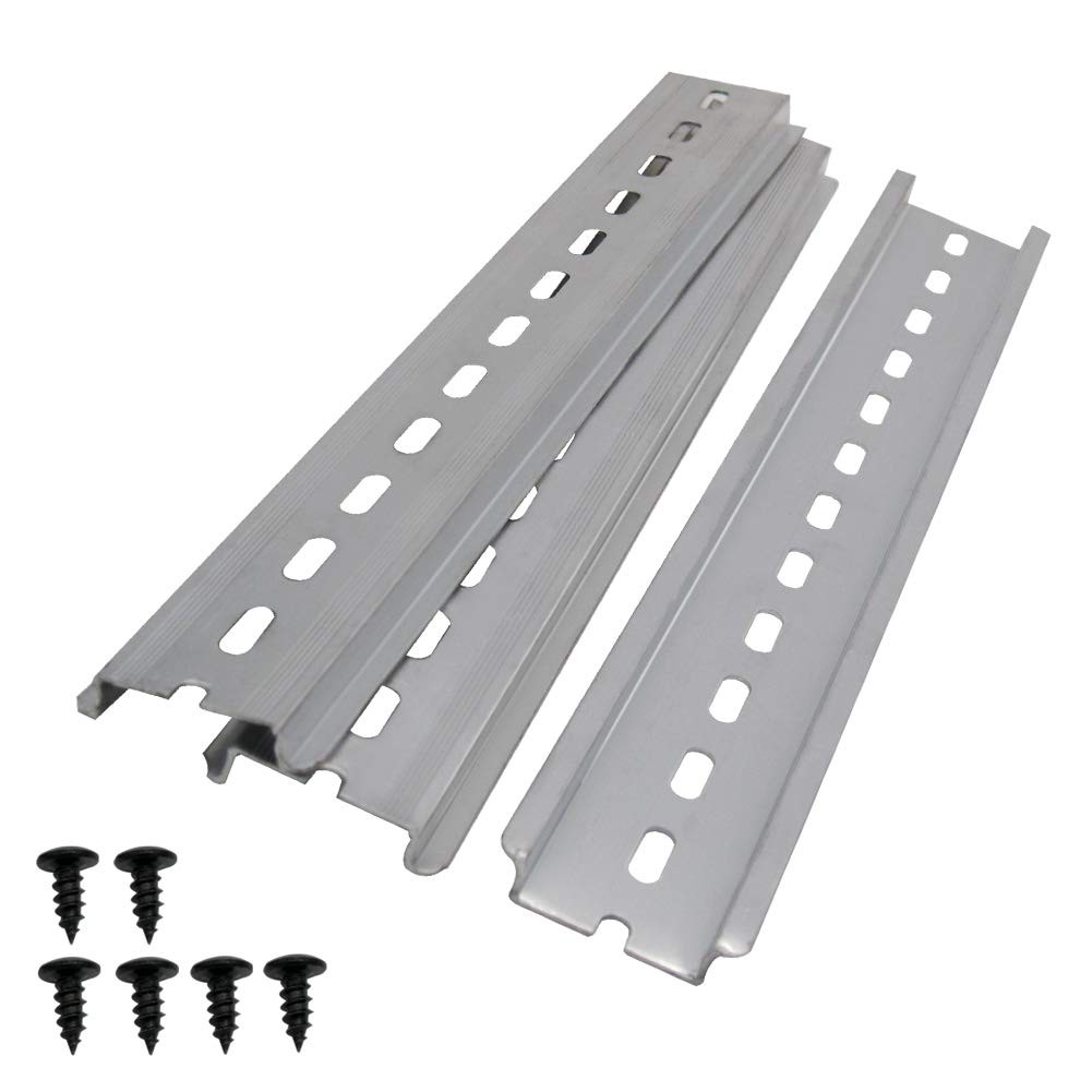 mxuteuk 3pcs DIN Rail Slotted Aluminum RoHS 8" Inches Long 35mm Wide 7.5mm Hi...