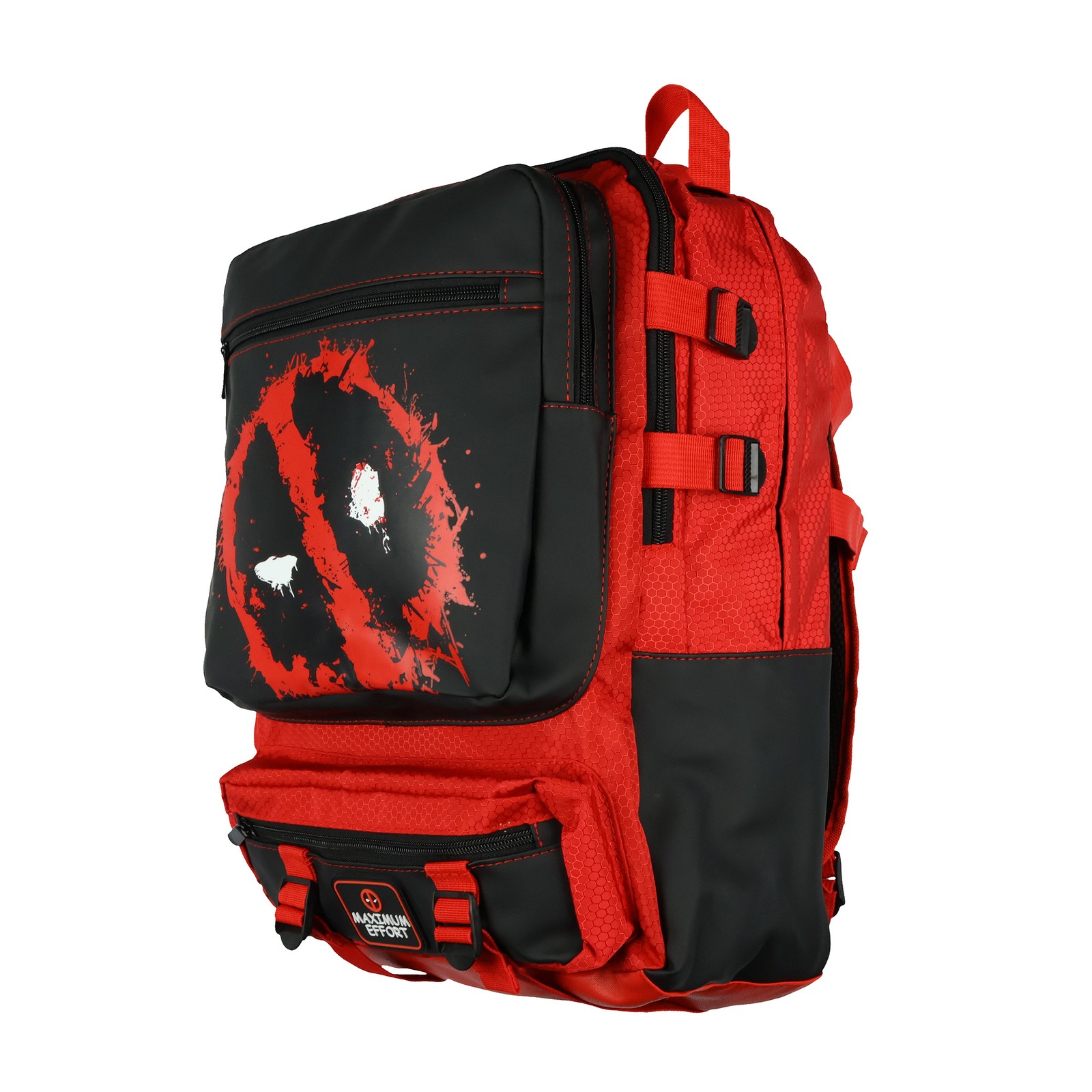 Marvel Deadpool Backpack Maximum Effort Built-Up Utility Laptop Sleeve Book Bag