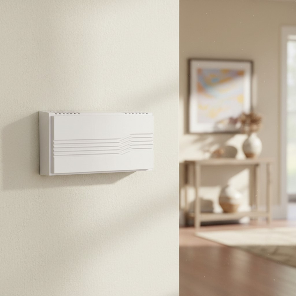 Compact 2-Note Wired Door Chime in White - Easy Installation & Classic Tune