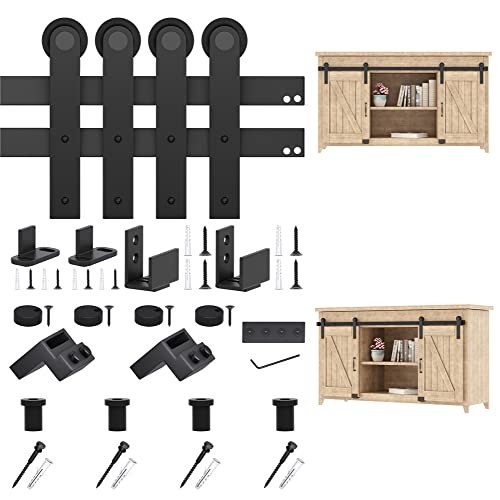 5FT Super Mini Sliding Barn 5FT Track Kit (Double Door) Super Mini " I " Shape