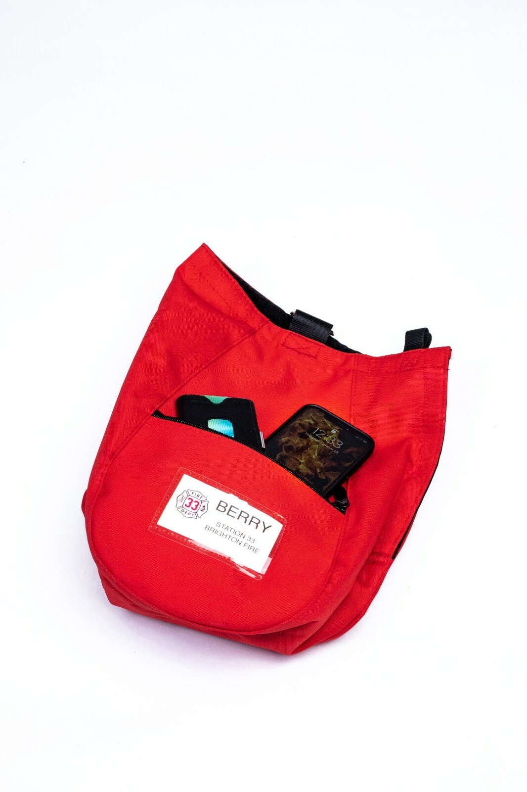 Firefighting SCBA Mask Bag 3 Pocket, Fire, Respirator Bag- RED
