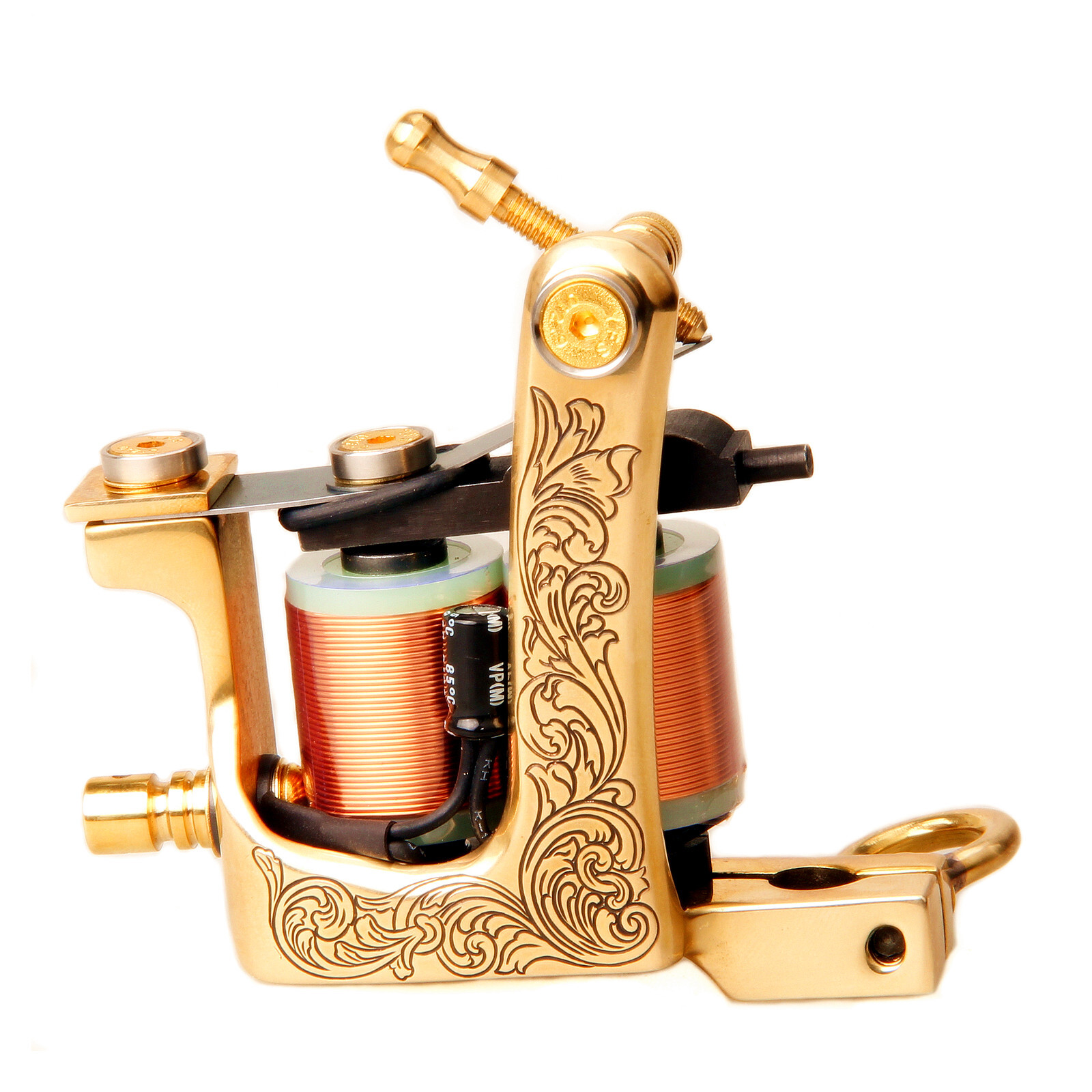 Brass Frame Tattoo Machine With 30mm 12 wraps 22 AWG Copper Wire Coils Shader