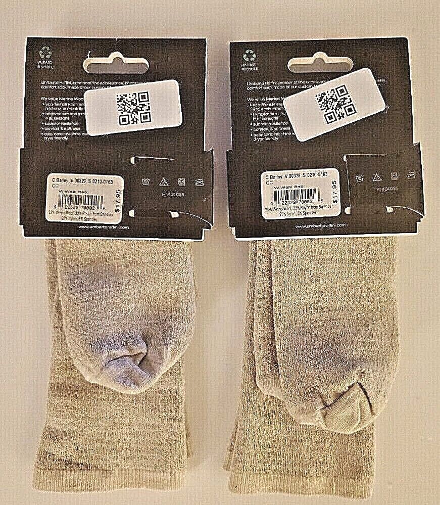 LOT OF 2 -Umberto Raffini Women WABI SABI Comfort Socks Merino Wool/Bamboo Rayon