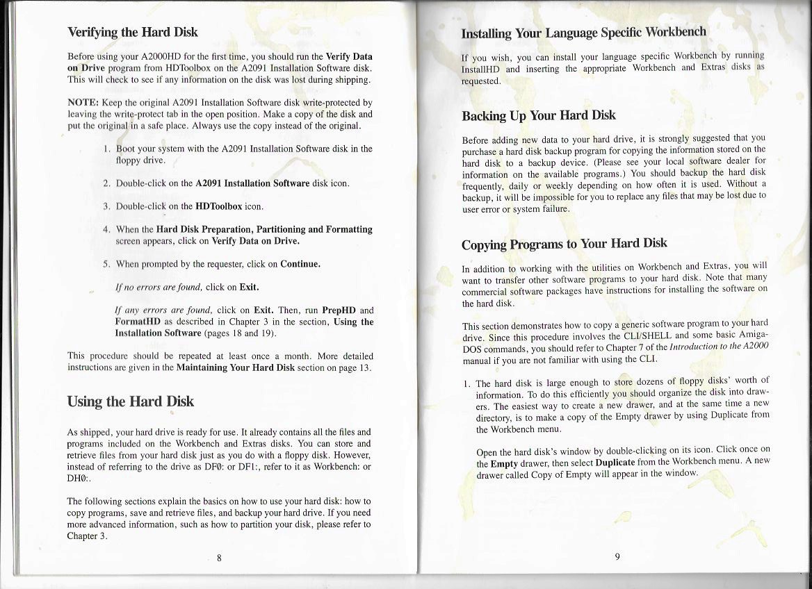 Commodore Amiga 2000 HD Operator's Manual