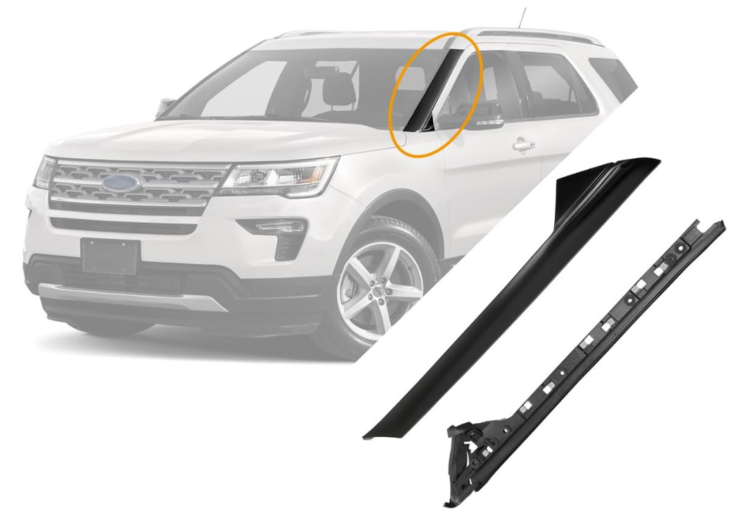 Windshield Trim Molding A-Pillar Set, Compatible with 2011-2019 Ford Explorer...