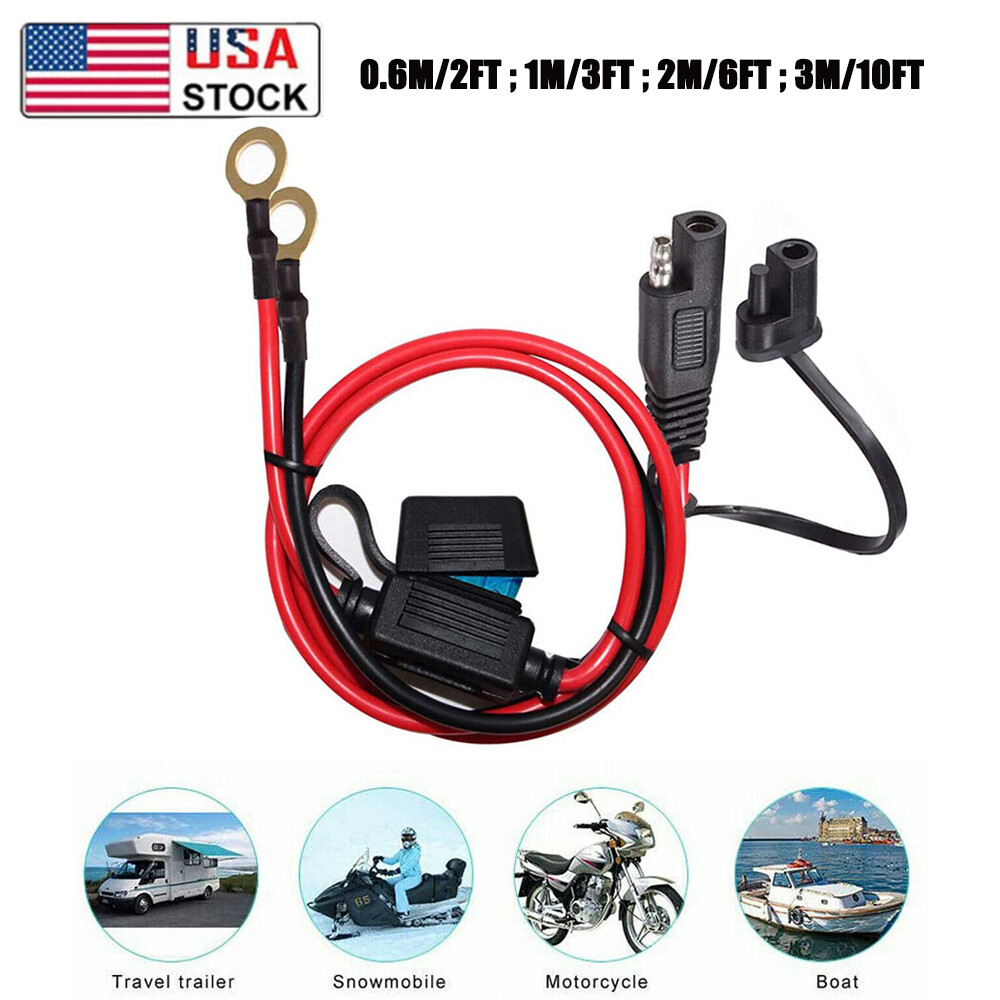 14AWG 12-24V SAE to O Ring Cord SAE Connector Cable Adapter Battery Charging US