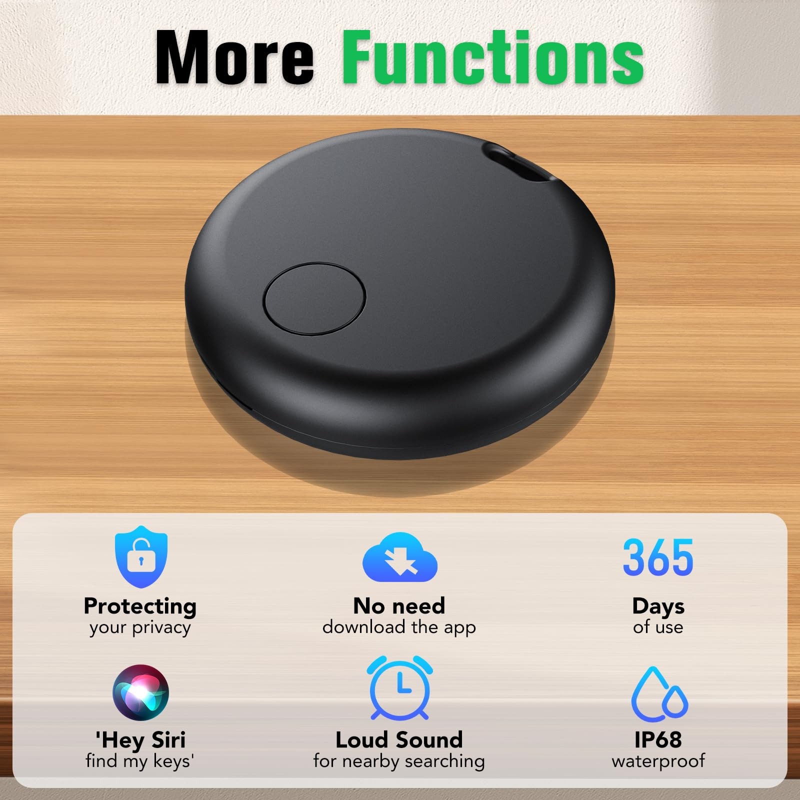 Air Tracker Tags-4 Pack: Smart Bluetooth Tracker, Item 4 coal blackening
