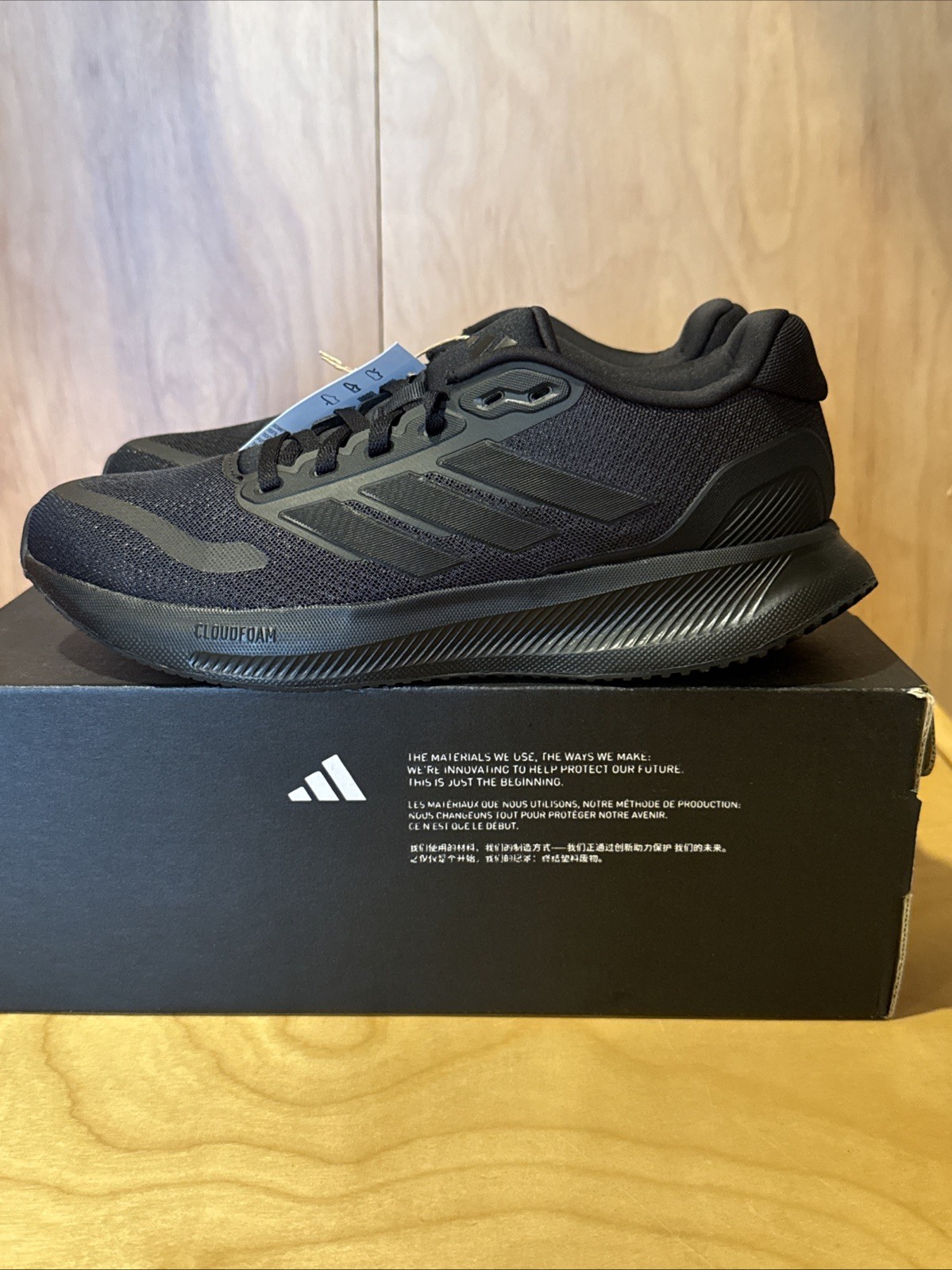 Adidas Runfalcon 5 W Triple Black Running Shoes Sneakers US 8 Women's