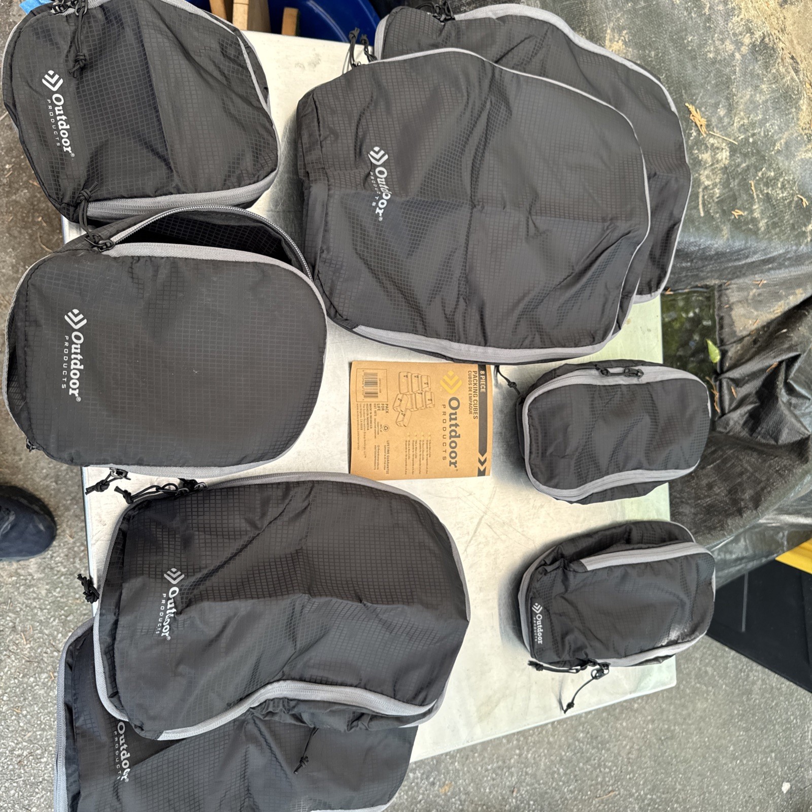 Outdoor Products 8 Storage Packing cubes, Black. I1