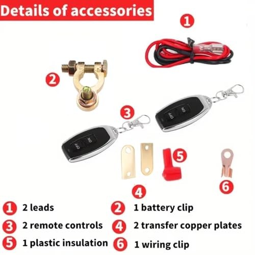 12V Remote Battery Disconnect Switch, 200A Battery Kill Switch with Remote