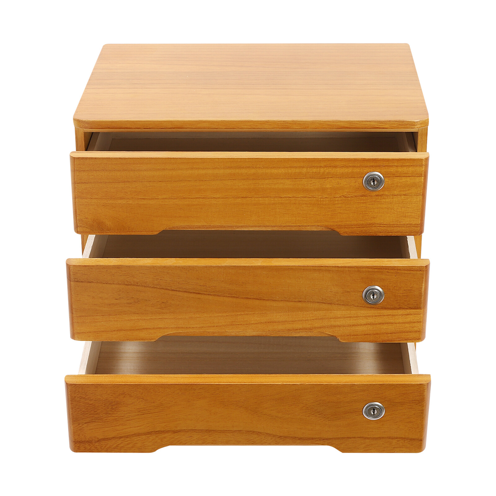 Wooden Desktop Storage Cabinet Desktop Storage Box with Lockable Drawers