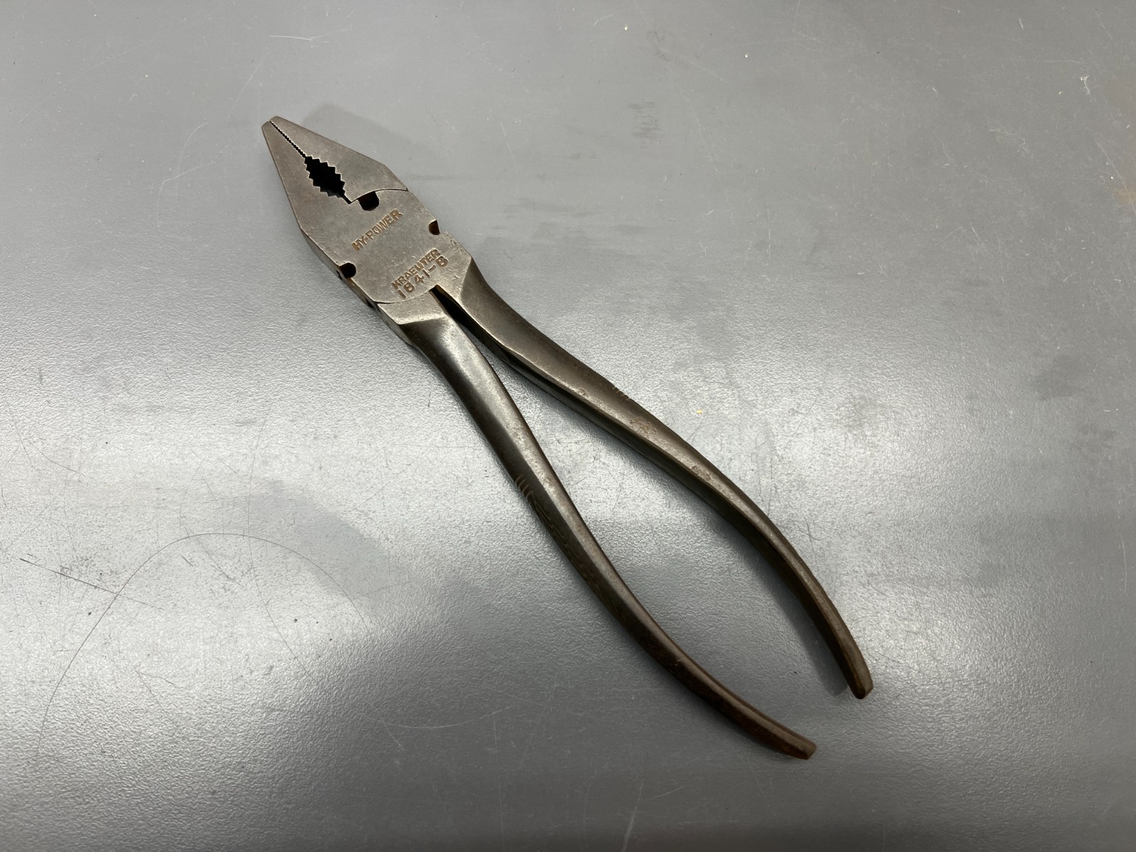 (g) RARE VINTAGE KRAEUTER HY-POWER 1841-8 MULTI JAW PLIERS CUTTERS - VGC USA