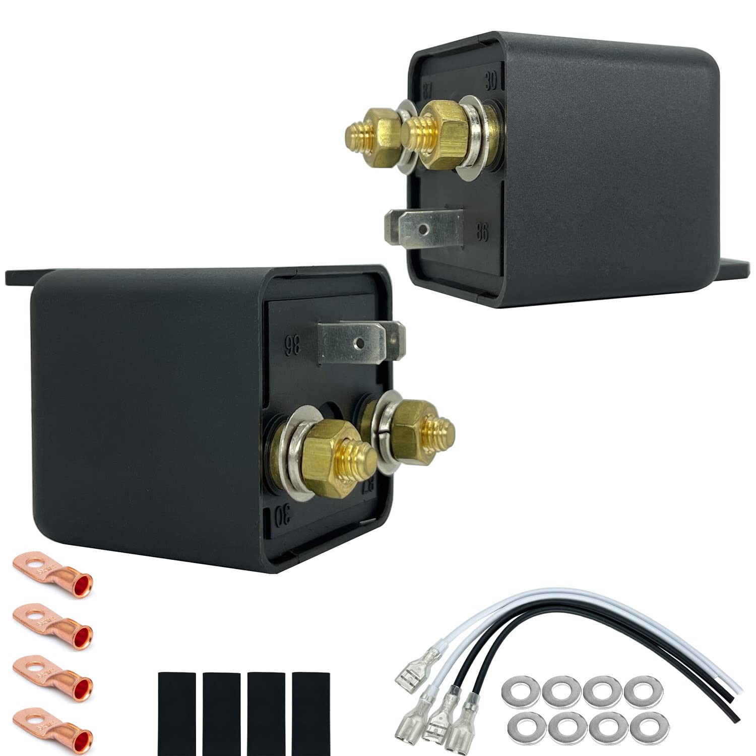 120A 12V Continuous Duty SPST 4Pin High Power Relay Set for Vehicles
