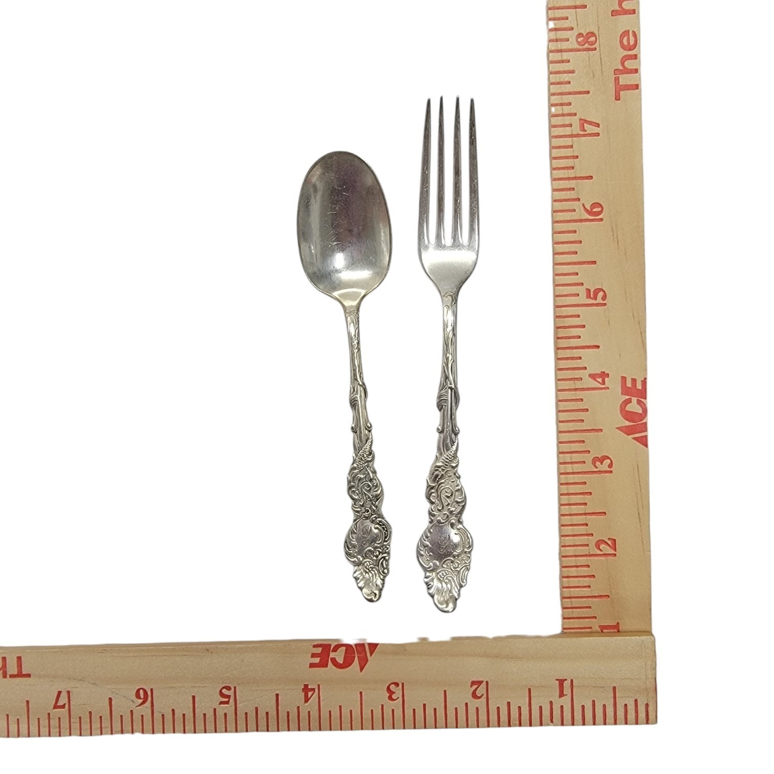 1847 Rogers Bros A1 Silverplate Flatware Fork Spoon Set Monogram E Vintage