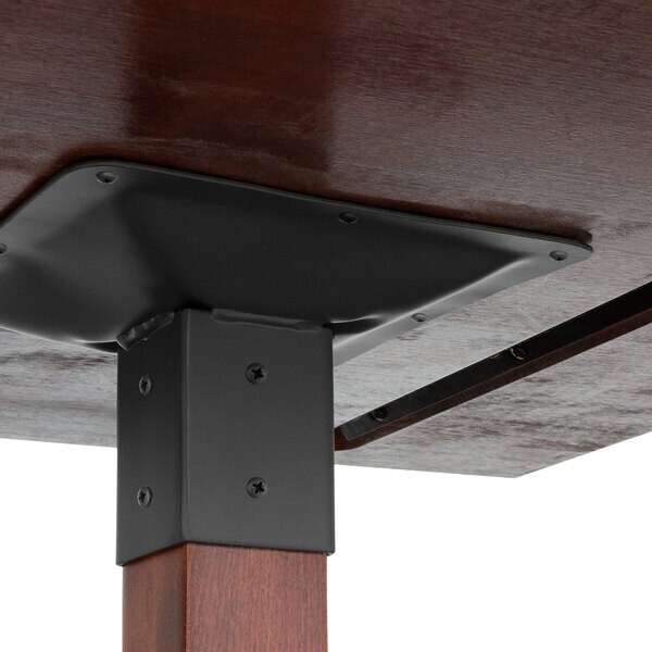 30" x 96" Rectangular Solid Wood Live Edge Restaurant Table Top in Mahogany Wood
