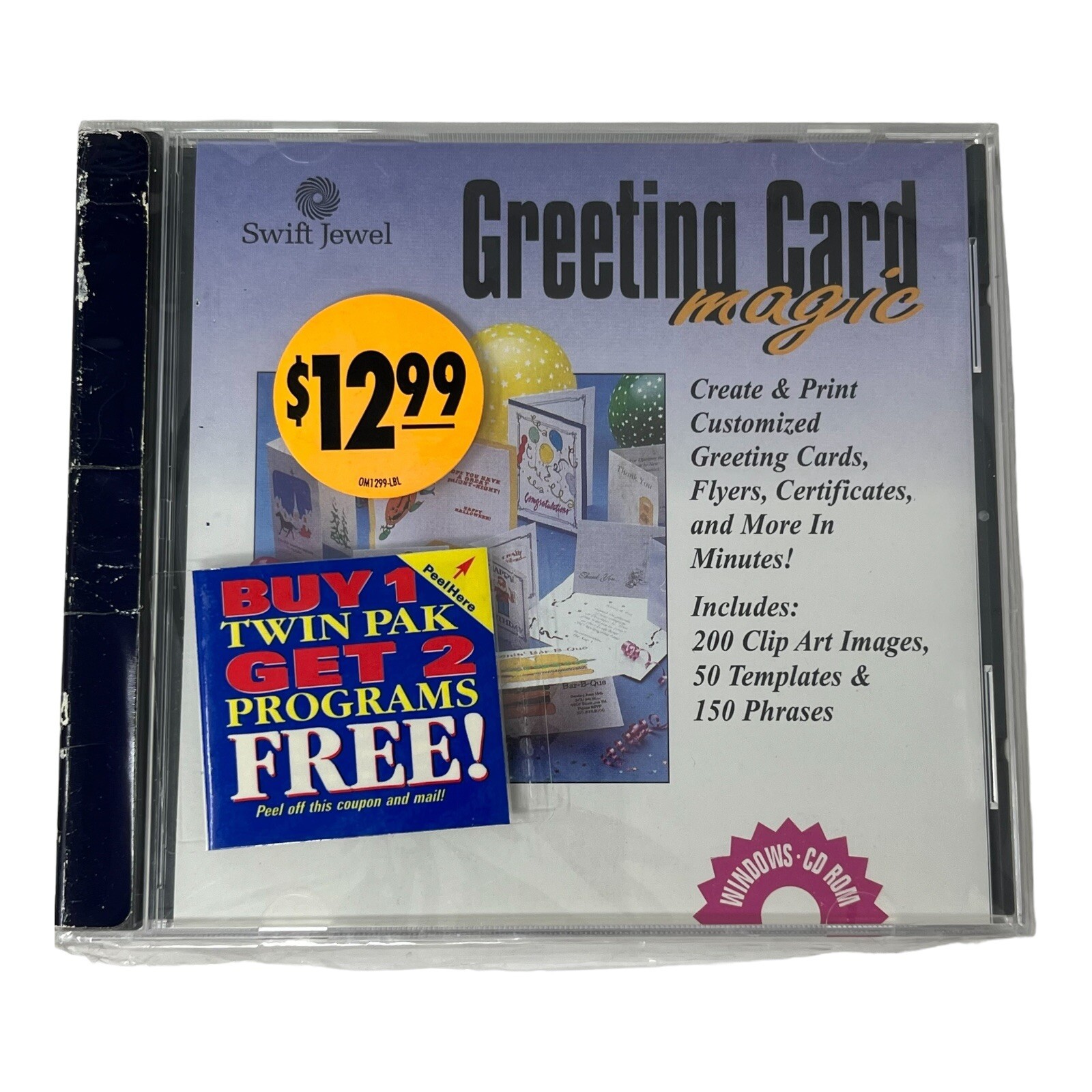 Swift Jewel Greeting Card Magic & Clip Art & Fonts PC Software Twin Pack