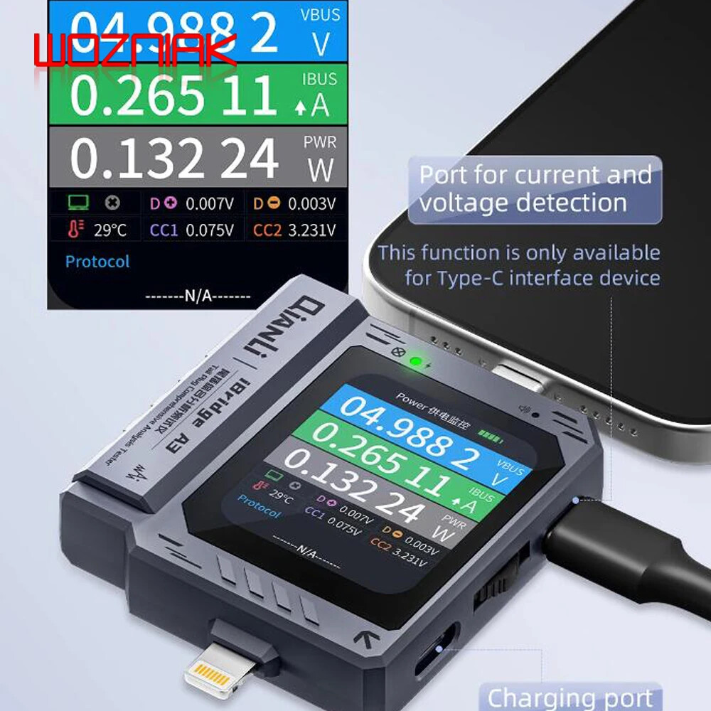 Phone Tail Plug Detector Support Lightning Type-C Charge Error Tester Detector