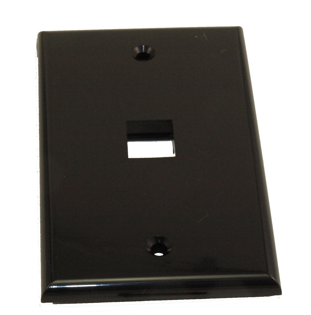 Wallplate: Keystone  1 Hole - Black