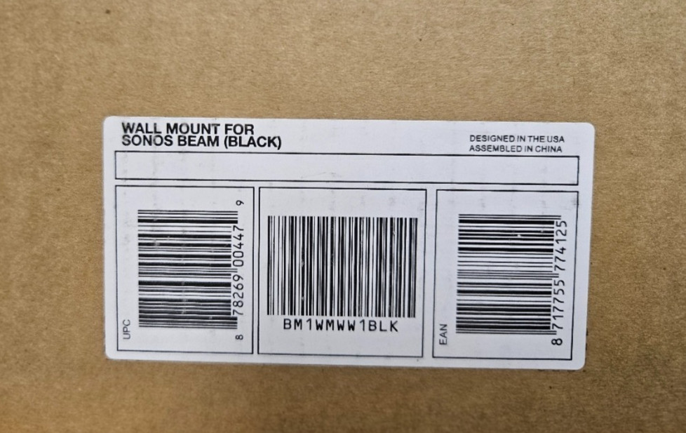 Sonos Beam Gen 2 Wall Mount Genuine - Black