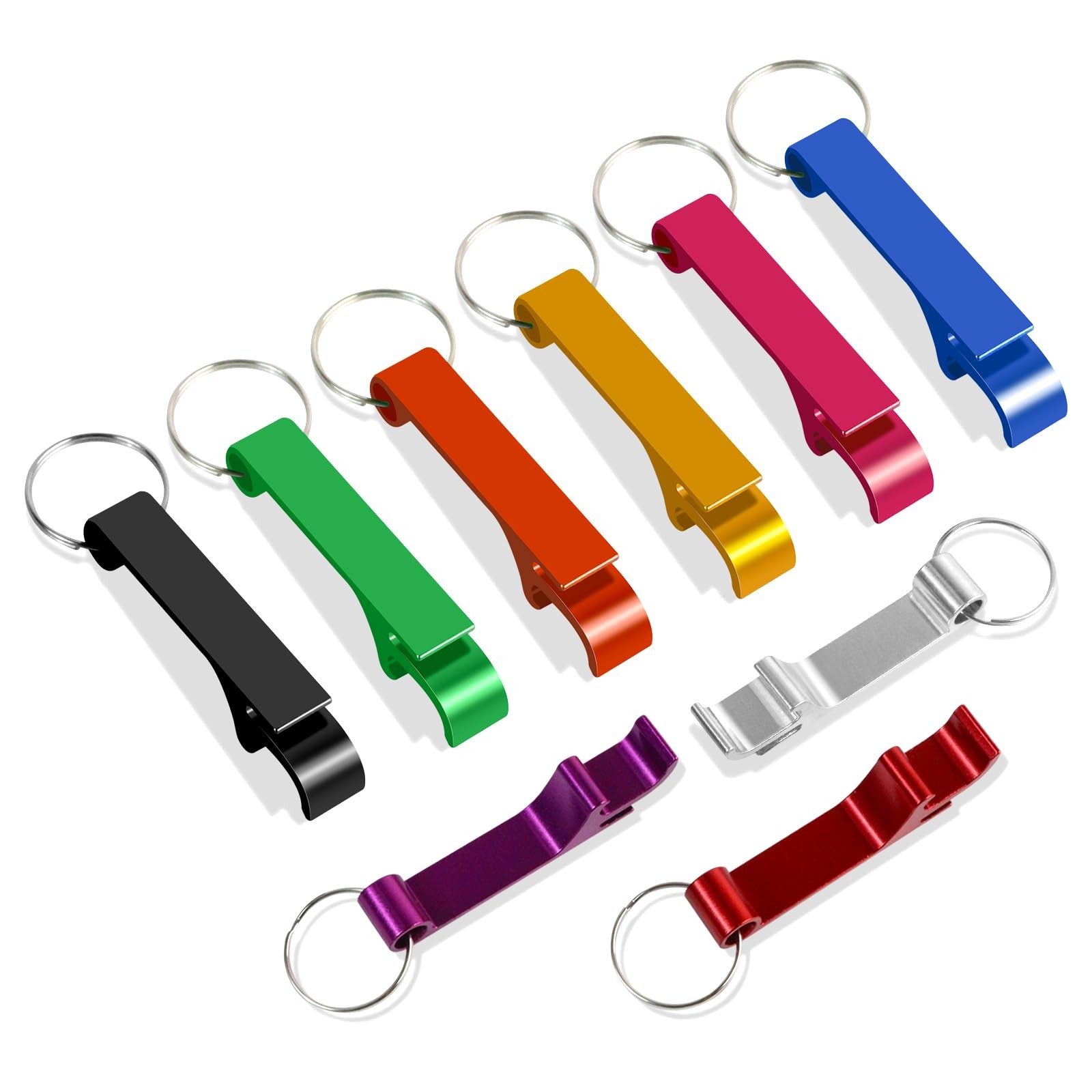 9 PCS Beer Bottle Openers,Colorful Aluminum Bottle Openers Keychains for Beer...