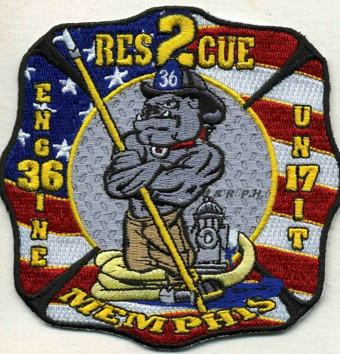 Memphis  Engine-36 / Rescue-2 / Unit-17, TN  (4" x 4" size) fire patch