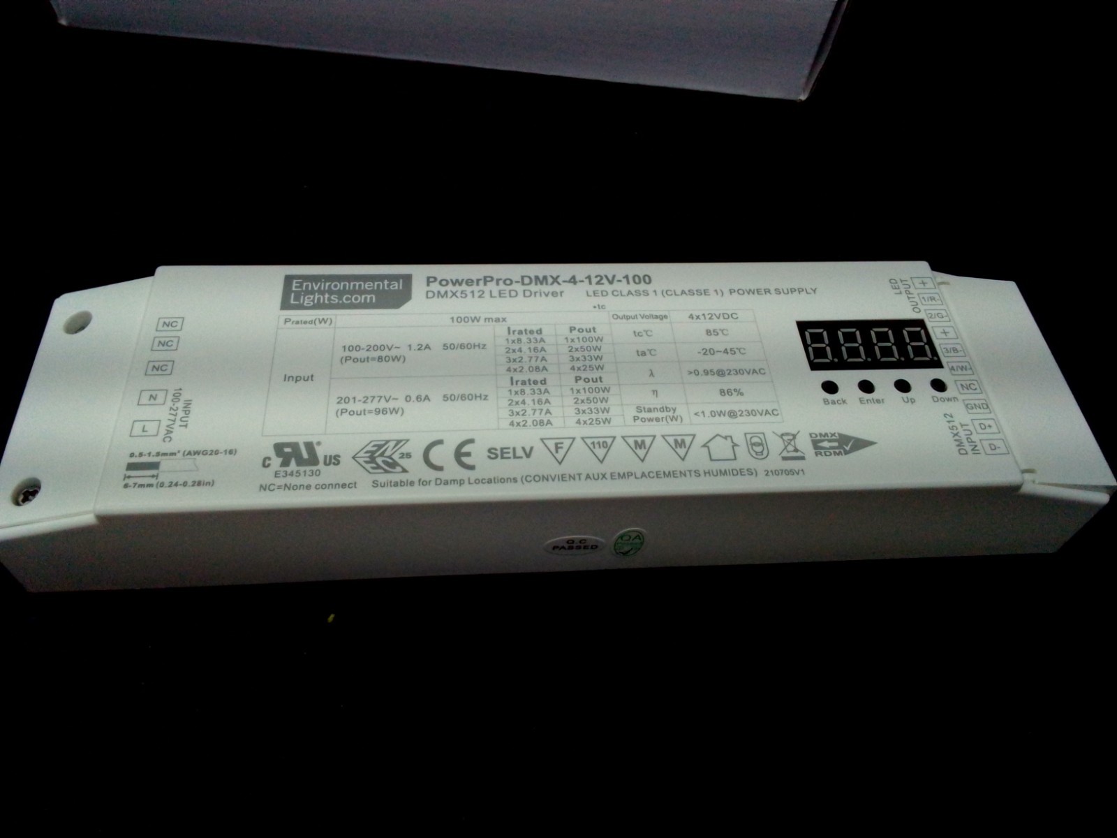 POWERPRO-DMX-4-12V-100 DMX512 LED DRIVER
