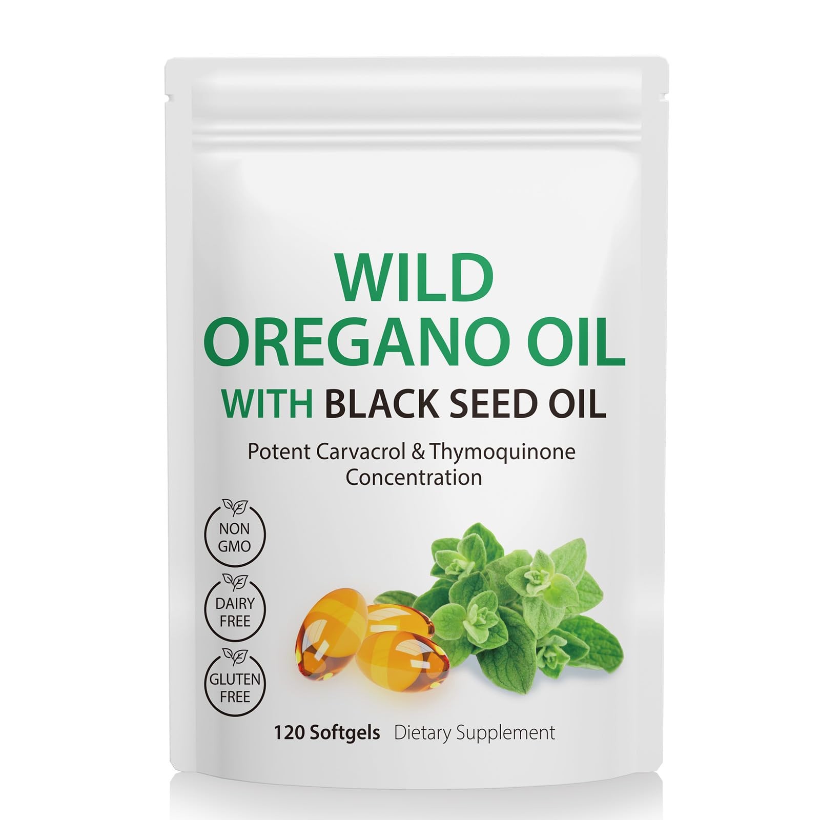 Nyloriaine 120PCS Oil of Oregano with Black Seed 120 Count (Pack 1)