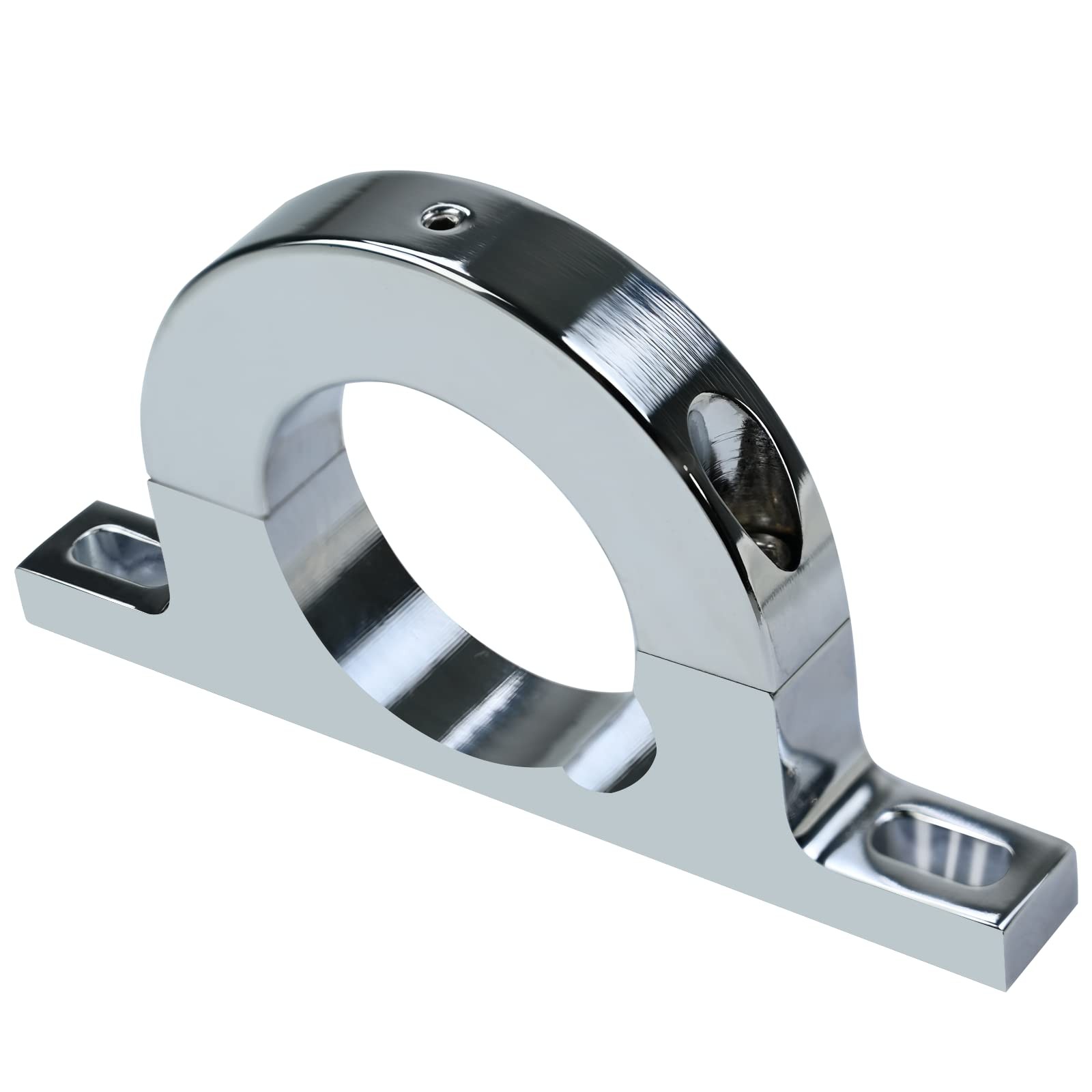 Universal Polished Brushed Silver Aluminum Keyed Steering Column Mount 2" Hole