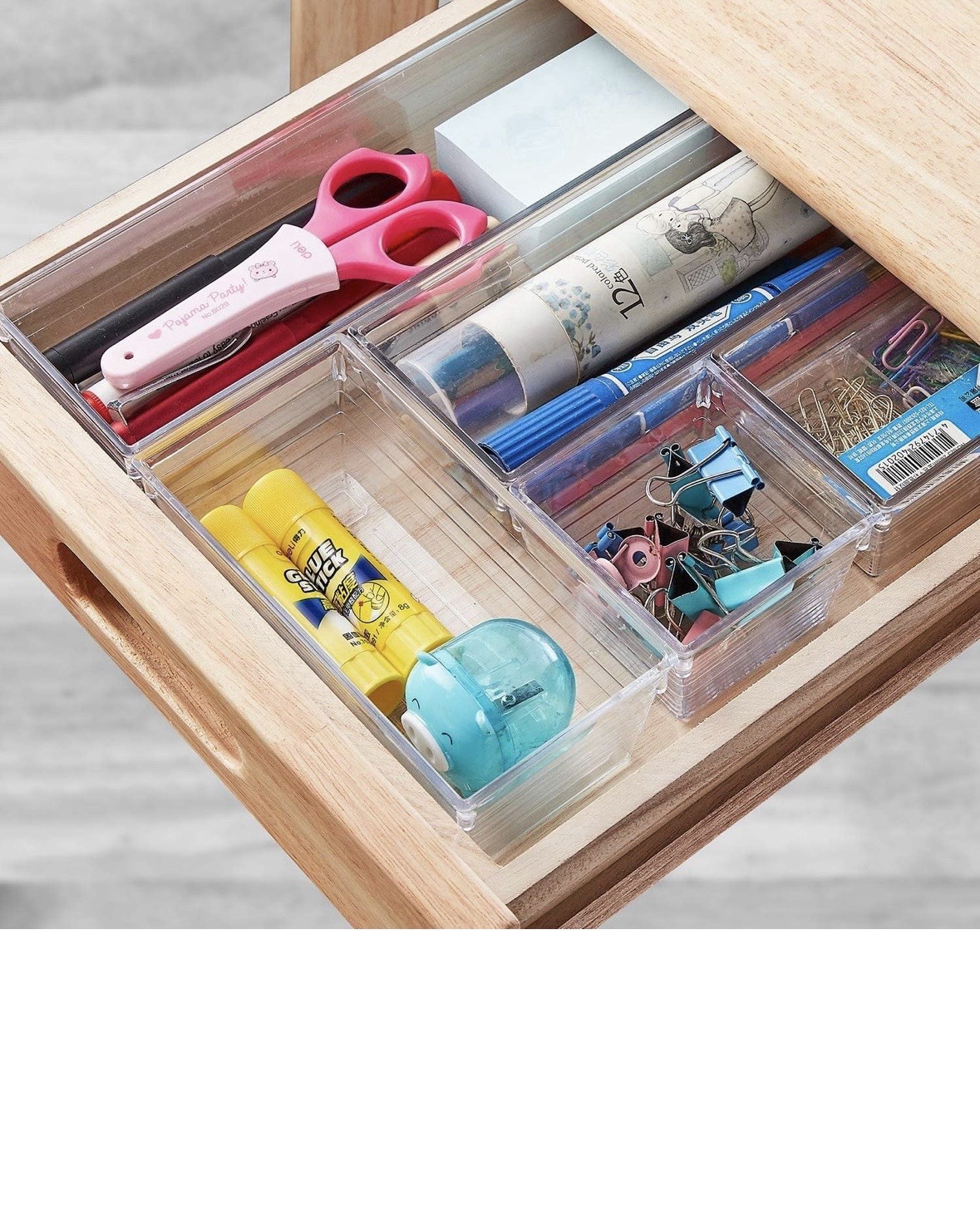 DCA Clear Drawer Organizer Trays 14 pc Assorted Sizes