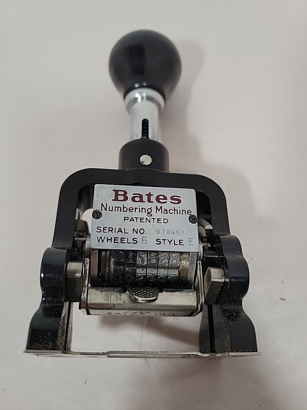 Vintage Bates Manufacturing Co/Bates Numbering Machine 6 E W/box