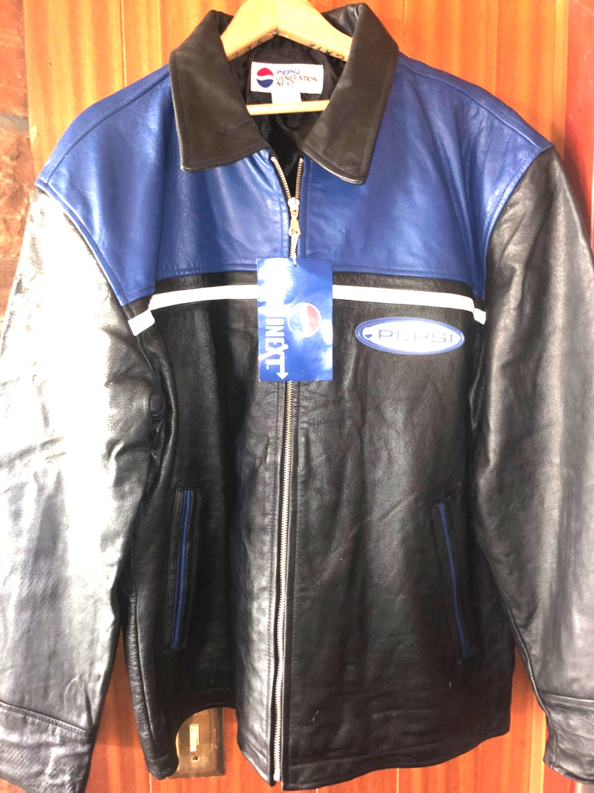 NEW Pepsi Generation Next 1990’s Black & Blue Striped Jacket Men's XL