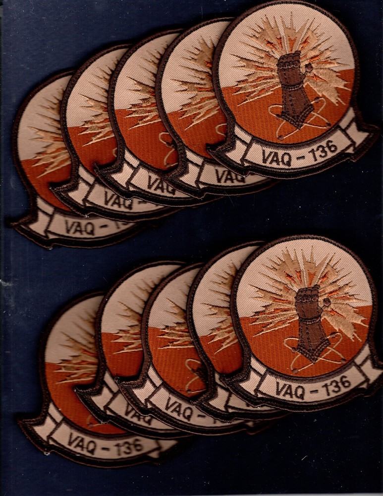 Dealer Lot VAQ-136 GAUNTLETS US Navy EA-6B PROWLER Squadron Patch Set of 10 +V