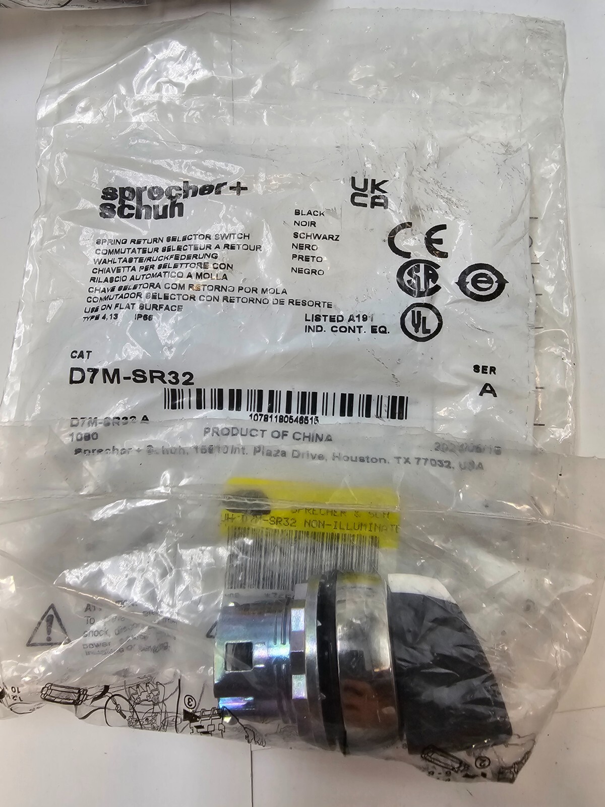 Sprecher Schuh Genuine Non-Illuminated Selector Switch 3 Position D7M-SR32
