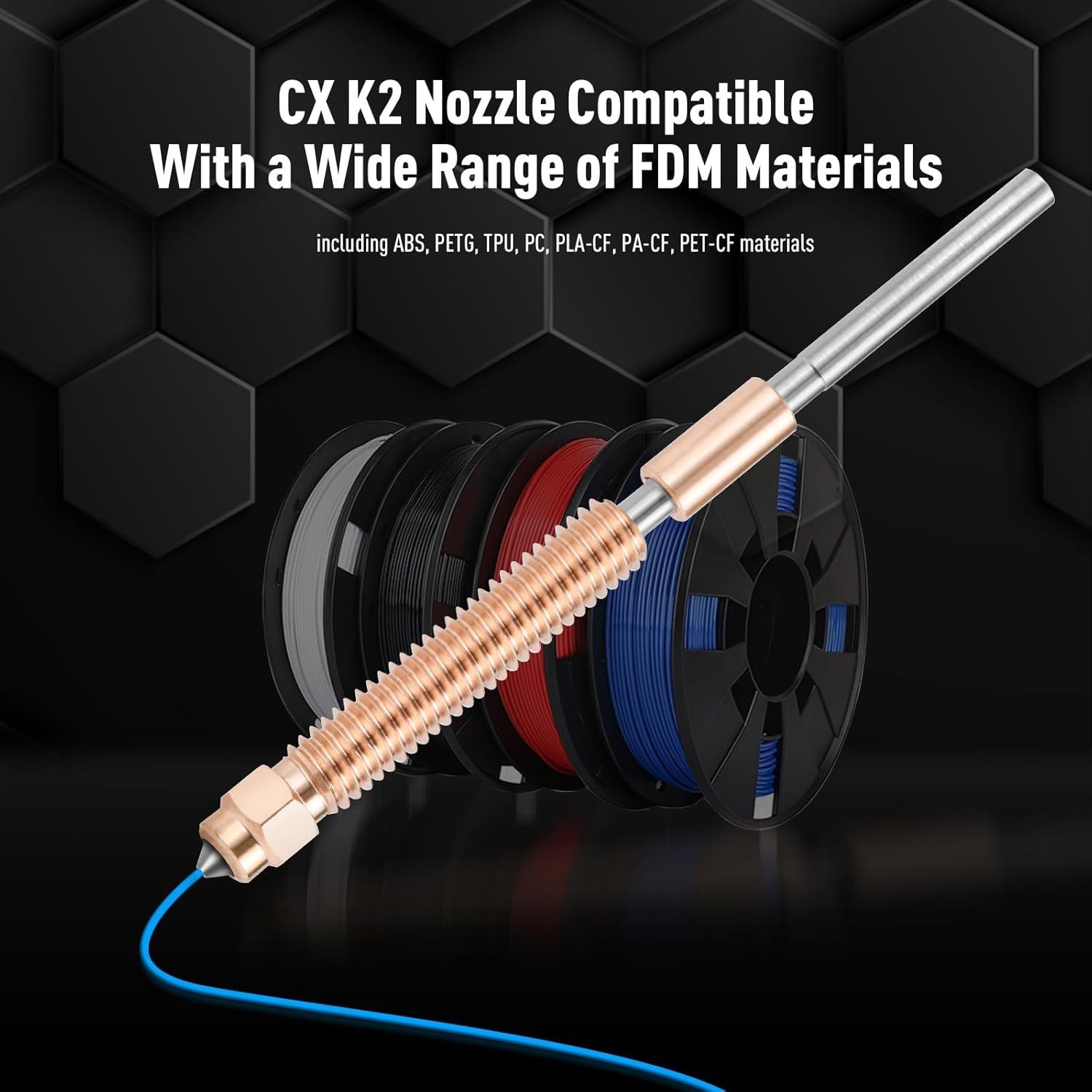 Hardened Steel Nozzle Set for Creality K2 Plus 3D Printer - 4 Sizes