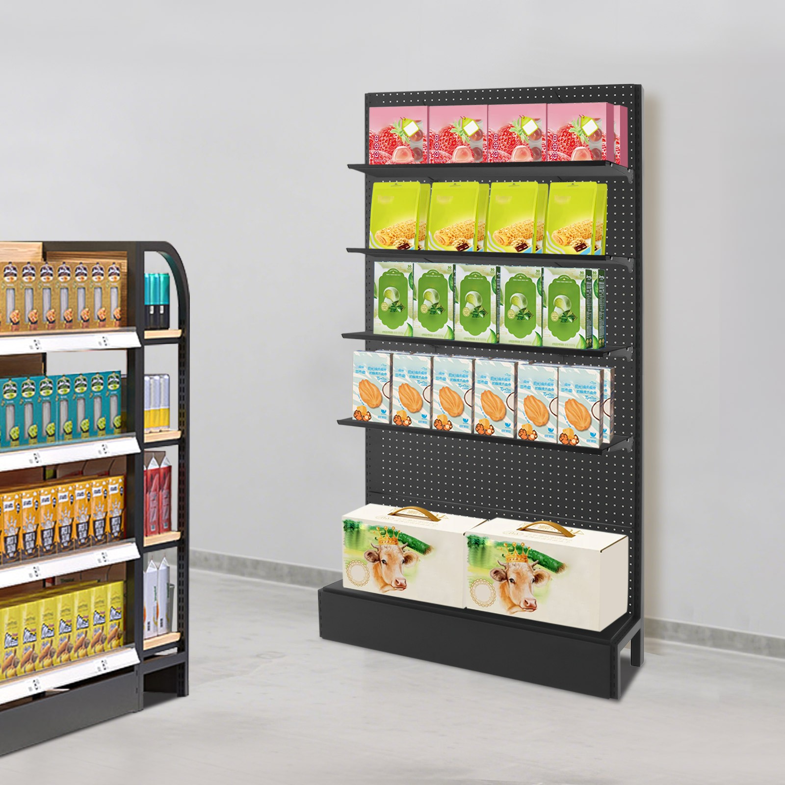 4 Shelves Modern End Shelf for Gondola Shelving Unit Retail Display Shelves SALE