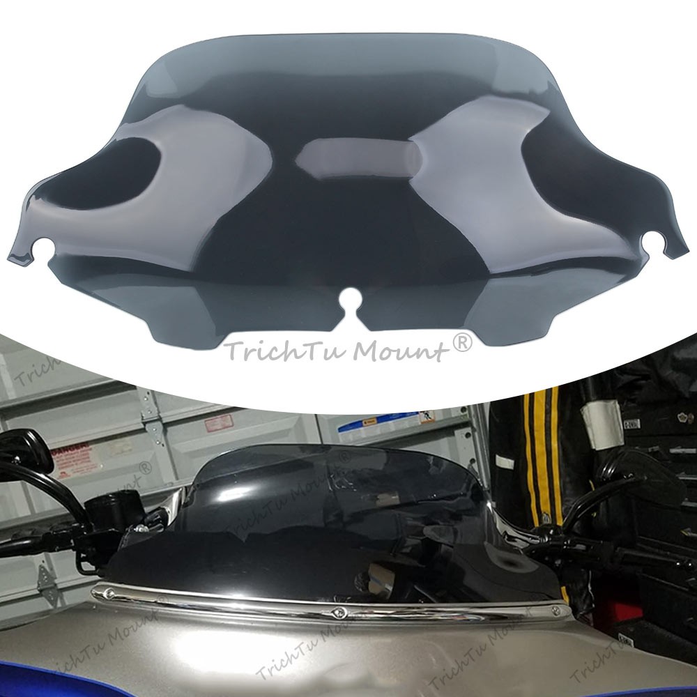 Light Gray 8" Wave Windshield Windscreen Fit for Harley Electra Glide 1996-2013