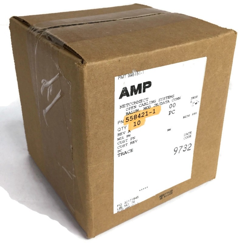 Lot of 10 AMP TE Connectivity 558421-1 1-Port RJ45 20/100 Base-TX Balun - New