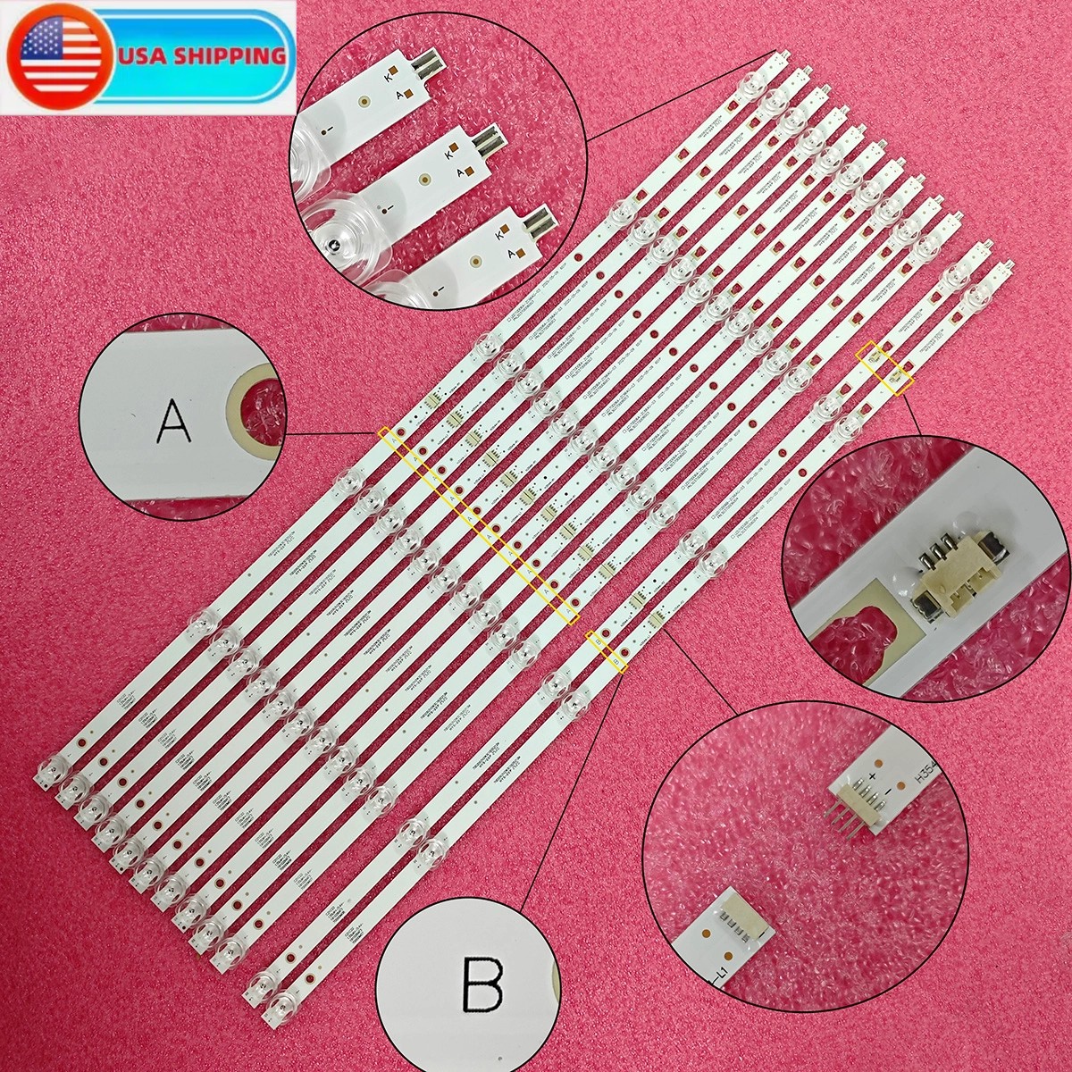 12pcs LED Backlight Strips For ONN 100012588 100068378 30370006006 3037006005