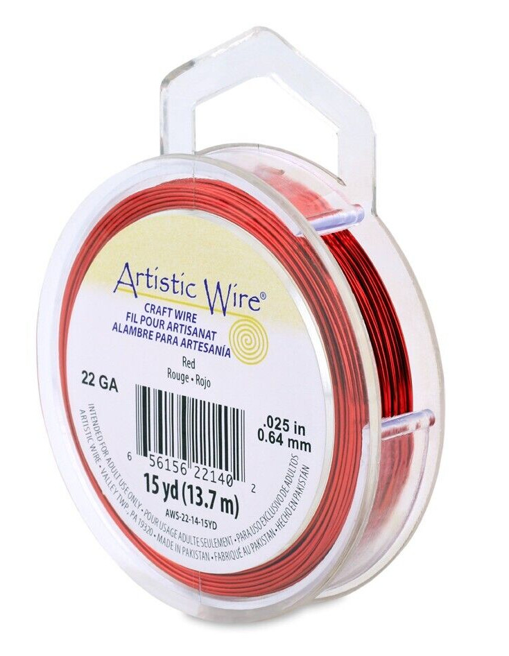 22 Gauge Red Artistic Wire Tarnish Resistant Wire 15 Yards
