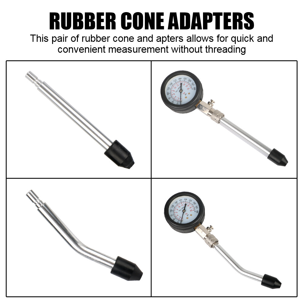 Small Engine Cylinder Compression Gauge Tester Kit Gas Diagnostic Tester Set