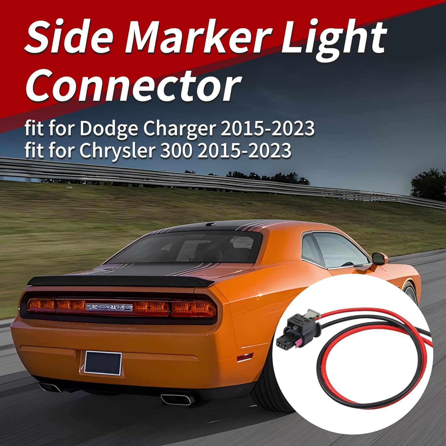 2Pack Side Marker Light Plug,Connector Pigtail Wire Harness Fit for Dodge Charge