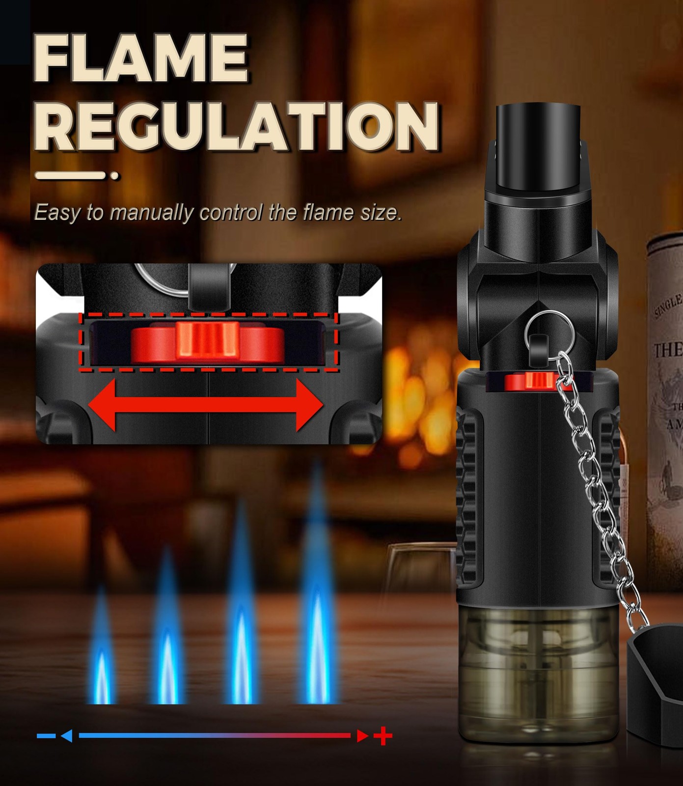 WANBRO 4 Pack of Torch Lighter, 30° & 45° Rotatable Windproof Jet Flame, with...